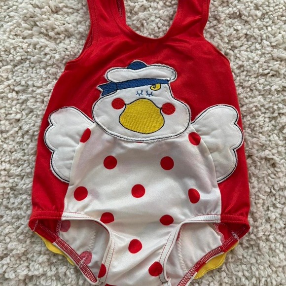 Vintage carters duck red  baby swimsuit - Picture 1 of 3